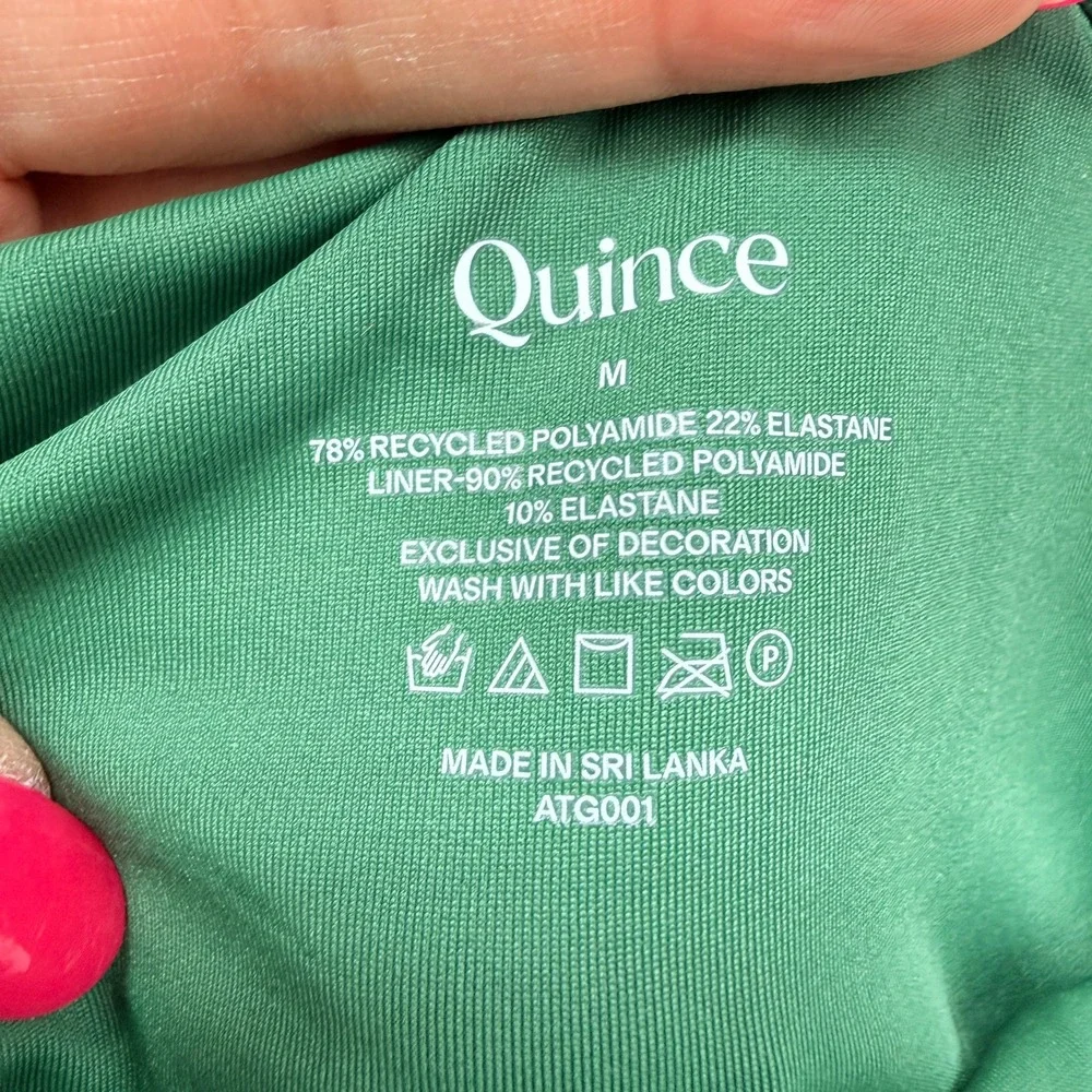 Quince Forest Green Italian Matte Recycled One-Piece Swimsuit ATG001 Mens M - Picture 6 of 6